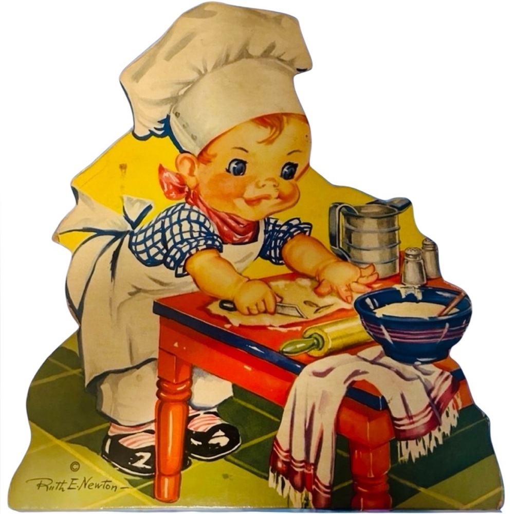 1934 Ruth E. Newton Children’s Illustration Mother Goose Pat-a-Cake wall plaque